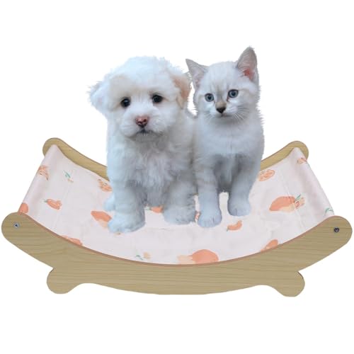 Oreilet Katzenkühlmatte, Kühlende Gelmatte Hängematte für Kleine Hunde Kaninchen, Innen Im Freien Sommerhundbett Haustiermöbel Sofa für Katzen, Massivholzregal (S 23 Zoll) von Oreilet