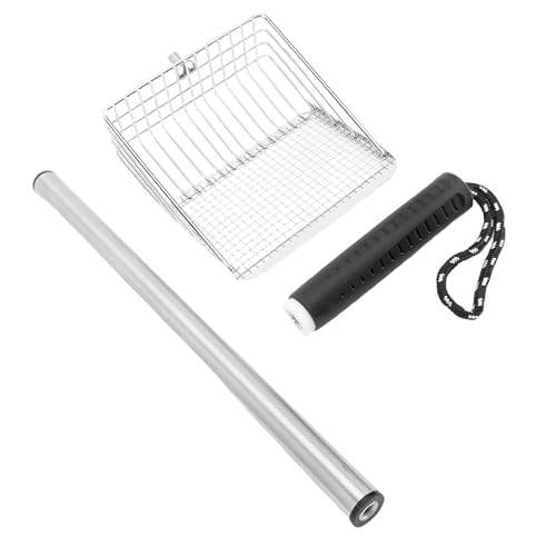 Oreilet Katzenstrauder -Schaufel, Edelstahl Katzenstrauderschaufel, Langgriff Katzenschugel für Haustierstrände und Katzentoilette, Haustier -Sifter -Poop Sifting, Pooper Lifter (Black) von Oreilet