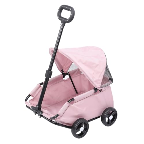 Oreilet Leichter Faltbarer Haustier Kinderwagen für Kleine Hunde und Katzen, Hundehund -Hundespaziergang mit Sonnenschand -Baldachin, Reisebereich Jogging Cat Carrier Wagon (PINK) von Oreilet