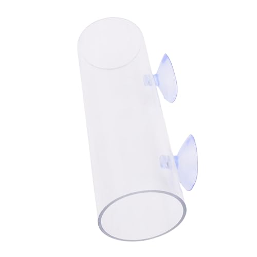 Oreilet Transparent Betta Fischtunnel, Robuster Kunststoff Hohl Betta Fischrohrlebensraum mit Saugnapfbecher Zum Spielen, Ruhestand, Schutzhideaway (L) von Oreilet