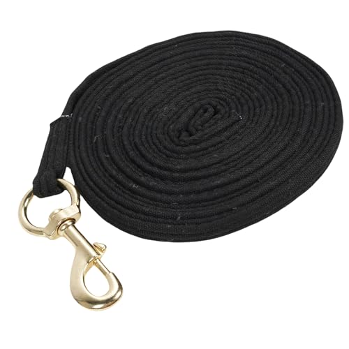 Oreilet Verbesserte Pferde Trainings Leine, Profession Elle Pferdesport-Lang Trainings Leine mit Schnellem Halter Ansatz, Pferde Leistungs Seil für eine Genaue Maximale Kontrolle (Black) von Oreilet
