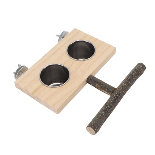 Vogelfutterlein für Käfig, Holzbarschständer mit Food Cup Water Fütterungsstation für Sittiche Cockatiels Oriole Cardinal Finch Bluebird, Vogelwässerung Vorräte Vogelfutterlein für Käfig, Holzbarschständer mit Food Cup Water Fütterungsstation für Sittiche Cockatiels Oriole Cardinal Finch Bluebird, Vogelwässerung Vorräte von Oreilet