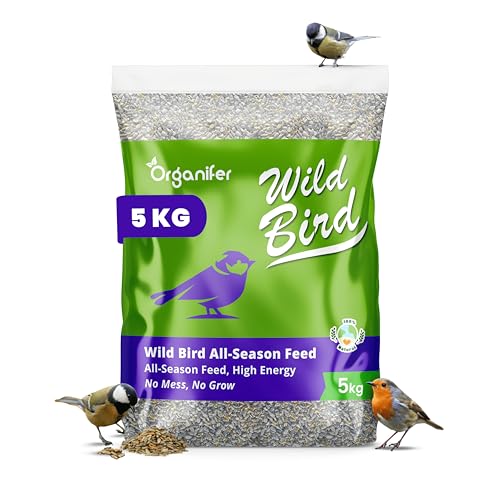 Vogelfutter Für Gartenvögel (5 Kg) Premium Mix - Kein Durcheinander, Keim Und Unkrautfrei, Reich An Fett Und Protein - Alle Jahreszeiten - Vogelhäuschen Und Silos - Fördert Die Gesundheit - Organifer von Organifer