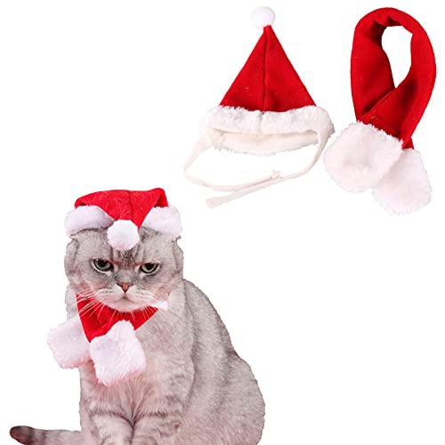 Orgrimmar Weihnachtskostüm für Katzen und Hunde, mit Schal, Weihnachtsmannmütze und Schal von Orgrimmar