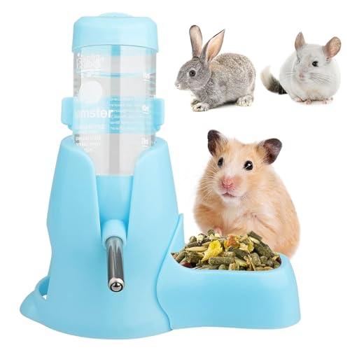 80ML Hamster Trinkflasche, Haustier Automatischen Wassertrinken, Wasserflasche Futterautomat mit Ständer, Spender + Futternapf + Bodenhöhle 3-in-1 für Häschen, Chinchilla, Igel, Eichhörnchen, Blau 80ML Hamster Trinkflasche, Haustier Automatischen Wassertrinken, Wasserflasche Futterautomat mit Ständer, Spender + Futternapf + Bodenhöhle 3-in-1 für Häschen, Chinchilla, Igel, Eichhörnchen, Blau von Oriental eLife