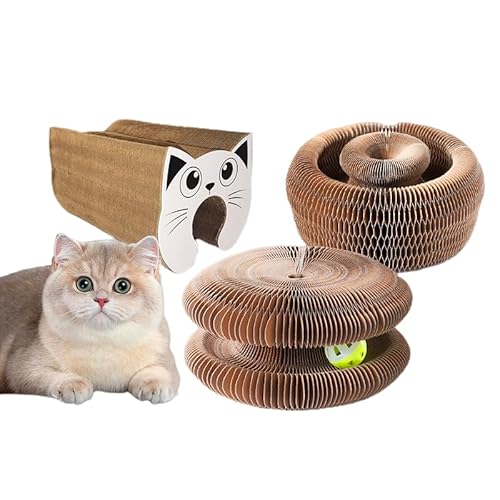 Magic Organ Cat Scratching Board 2-in-1 faltbares Kratzbrett mit Glöckchen für Katzen Spielzeug Wellpappe langlebig recycelbar Katzenschlafplatz Kletterbaum Krallenpflege selbstspielendes Katzentoys von Oriental eLife