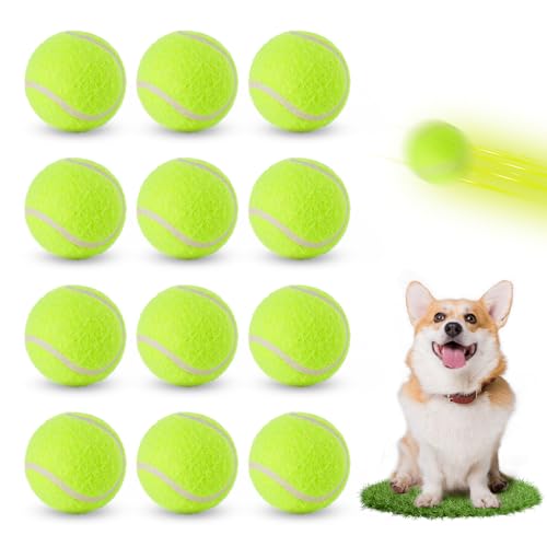 Orificio 12 Stück Tennisbälle für Hunde, 5 cm Mini-Tennisball Hund, Hundespielbälle für Kleine Hunde, Interaktive Hundespielzeugbälle Passend für Automatische Ballwurfmaschine von Orifesio