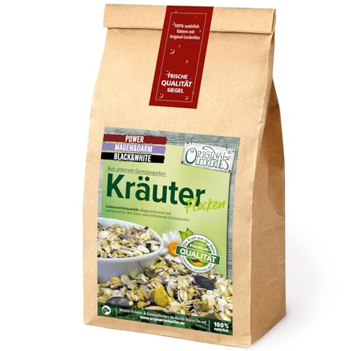 ORIGINAL LECKERLIES® Kräuter-Flocken-Mix, 500 g magenfreundlich, Hundeflocken mit duftenden Kräutern und wertvollem Fenchel, Haferflocken, Barf Zusatz Hund Hundefutter – Naturprodukt für Hunde von Original-Leckerlies