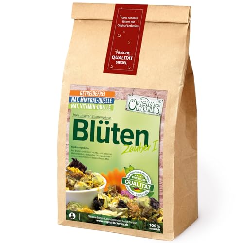 ORIGINAL LECKERLIES: Blütenzauber I 250 g, ***Premium Qualität*** Reiner natürlicher Blütenmix, artgerechtes Nagerfutter für Kaninchen, Meerschweinchen, Hamster, Chinchilla, 100% Natur Blüten von Original-Leckerlies