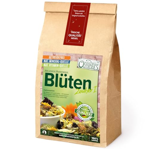 Original-Leckerlies: Blütenzauber I 250 g, Premium Qualität*** – getreidefrei – Kaninchenfutter, Nagerfutter, Meerschweinchenfutter, 100% Naturprodukt für Nager mit leckeren Blüten von Original-Leckerlies