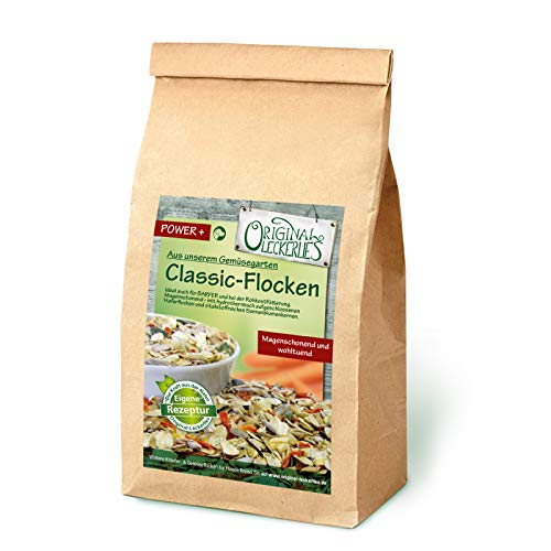 Original-Leckerlies: Classic-Flocken-Mix, 1 kg magenfreundlich, Hundeflocken mit Gemüse und wertvollen Sonnen- und Kürbiskernen, Hundefutter- Naturprodukt für Hunde, barfen von Original-Leckerlies