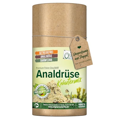 ORIGINAL LECKERLIES® Dog Barf Analdrüse-Kräutermix – Pulver für Hunde I natürliche Unterstützung der Analdrüsen, Verdauung, Darmflora und Darmtätigkeit sowie eines gesunden Darms (375 g) von ORIGINAL LECKERLIES