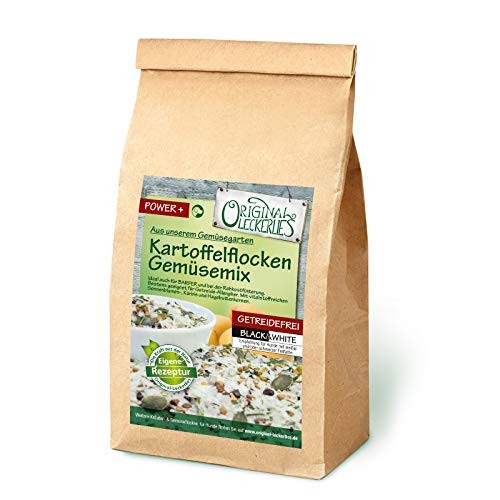 ORIGINAL LECKERLIES® Kartoffelflocken-Gemüsemix, 1 kg getreidefreie Gemüseflocken, Hundeflocken, Hundefutter- Naturprodukt für Hunde, barfen von Original Leckerlies