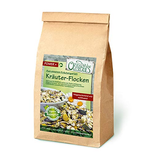 Original-Leckerlies: Kräuter-Flocken-Mix, 1 kg magenschonende Hundeflocken mit Haferflocken, Kamille, Melisse und Fenchel, Hundefutter- Naturprodukt für Hunde, barfen von Original-Leckerlies