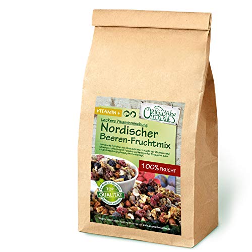 Original-Leckerlies: Nordischer Beeren-Fruchtmix 200g, Premium Qualität*** Papageienfutter, 100% Beeren und Früchte aus Deutschland, Futterergänzung für Papageien von Original-Leckerlies