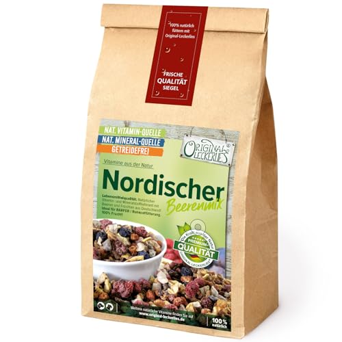 Original-Leckerlies: Nordischer Beeren-Fruchtmix 400g, Premium Qualität*** Papageienfutter, 100% Beeren und Früchte aus Deutschland, Futterergänzung für Papageien von Original-Leckerlies