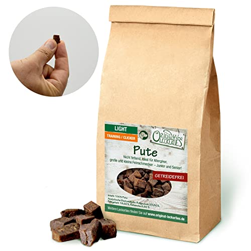 ORIGINAL LECKERLIES® Putenstücke Trainingssnack 150g, 100% Pute, Ideal für Allergiker, Leckerlie, Naturprodukt für Hunde von Original Leckerlies