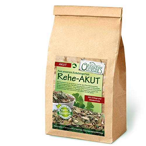 Original-Leckerlies: Rehe-AKUT-Kräutermix, 1kg Pferdekräuter, Kräuter für Pferde, Pferdefutter, Futterergänzung, Naturprodukt für Pferde von Original-Leckerlies