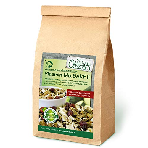 Original-Leckerlies: Vitamin-Mix Barf II 400g, Premium Qualität*** Natürlicher Vitamin Power und Mineralstofflieferant mit Zucchini, Futterergänzung für Hunde, Hundeflocken, Hundefutter, Barfen von Original-Leckerlies