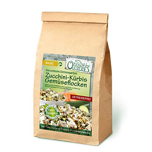 Original-Leckerlies: Zucchini-Kürbis-Gemüseflocken, 1 kg getreidefreie Gemüseflocken, Hundeflocken, Hundefutter- Naturprodukt für Hunde, barfen von Original-Leckerlies