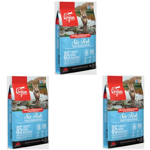 Orijen Cat Six Fish | 3er Pack | 3 x 340 g | Alleinfuttermittel für ausgewachsene Katzen | 85% hochwertige tierische Zutaten | Fisch, Innereien, Knochen | Natürlicher Geschmack Orijen Cat Six Fish | 3er Pack | 3 x 340 g | Alleinfuttermittel für ausgewachsene Katzen | 85% hochwertige tierische Zutaten | Fisch, Innereien, Knochen | Natürlicher Geschmack von Orijen