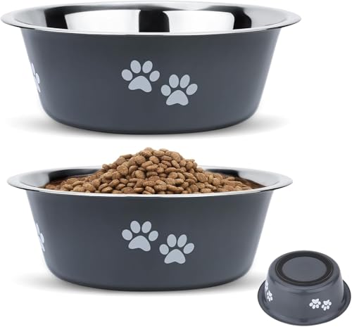 2 Stück Hundenapf Edelstahl Groß 1560ml, Hundefressnäpfe 20cm, Hundeschüssel mit Rutschfestem Silikonboden, Futternapf Hund Metall für Große, Mittlere Hunde und Andere Haustiere 2 Stück Hundenapf Edelstahl Groß 1560ml, Hundefressnäpfe 20cm, Hundeschüssel mit Rutschfestem Silikonboden, Futternapf Hund Metall für Große, Mittlere Hunde und Andere Haustiere von Orixo