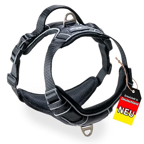 ORKANI Bravo Hundegeschirr 2025 - Premium No-Pull, Anti-Zug Geschirr, atmungsaktiv, weich gepolstert mit Sicherheitsverschluss und breitem Griff für kleine, mittelgroße und große Hunde (S) von Orkani