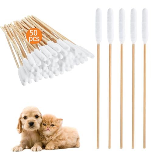 Ormromra 50pcs Dogs Ear Cleaning Swabs, 6 Inch Large Cotton Buds Animal Ear Cleaning Wattestäbchen Sticks, Ear Remedy Cleaning Swabs for Cleaning Animals Ears Wax Infection Removal Ormromra 50pcs Dogs Ear Cleaning Swabs, 6 Inch Large Cotton Buds Animal Ear Cleaning Wattestäbchen Sticks, Ear Remedy Cleaning Swabs for Cleaning Animals Ears Wax Infection Removal von Ormromra