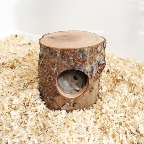Ornaous Naturholz Baumstamm Versteck für Zwerghamster Meerschweinchen, niedlicher Holzlebensraum Versteck Dekor für Kleintiere, Rennmäuse, syrische Hamster, Chinchillas, Käfigzubehör Ornaous Naturholz Baumstamm Versteck für Zwerghamster Meerschweinchen, niedlicher Holzlebensraum Versteck Dekor für Kleintiere, Rennmäuse, syrische Hamster, Chinchillas, Käfigzubehör von Ornaous