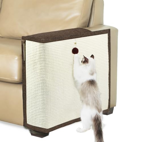 Verbesserter Katzenkratz-Möbelschutz, Katzenkratz-Sofa-Armschutz mit 70 cm L x 50 cm B, natürliches Sisal zum Schutz von Couch, Sofa, Stuhl, Möbeln (linke Hand) von Oroonoko