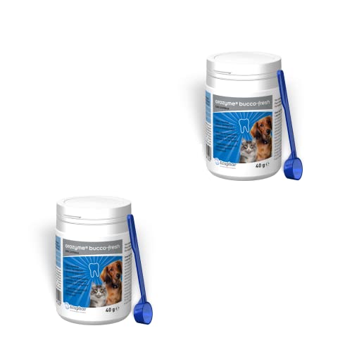 Orozyme Bucco-Fresh Plaque Off | Doppelpack | 2 x 40 g | Ergänzungsfuttermittel für Hunde und Katzen | Kann zur Unterstützung der Zahnpflege und Maulhygiene eingesetzt werden von Orozyme