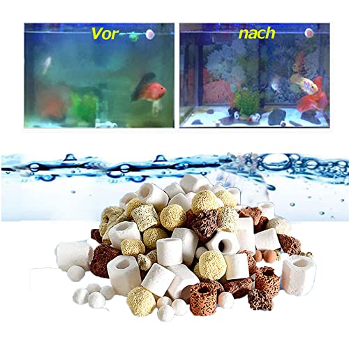 250 Gr Biofiltermaterial für Aquarium, Schildkrötenfilter, Innenfilter, saubere Pumpe, Bio-Filtration für tropische Aquarien, Schildkröte, Garnelen, Amphibien, Frosch, Krabben (Bio Filter Material) von OsAtNb