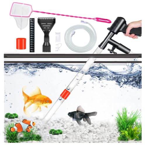 Aquarium-Kies-Reiniger, Siphon, Aquarium-Staubsauger zum Absorbieren von Schmutz, Waschen, Sand, Algenschaber, Wasserwechsel, Kieswascher, Aquarium-Thermometer, Fischnetz-Set für Aquarien, Reinigung Aquarium-Kies-Reiniger, Siphon, Aquarium-Staubsauger zum Absorbieren von Schmutz, Waschen, Sand, Algenschaber, Wasserwechsel, Kieswascher, Aquarium-Thermometer, Fischnetz-Set für Aquarien, Reinigung von OsAtNb