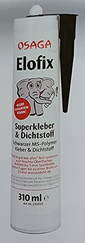 Osaga Elofix Superkleber & Dichtstoff schwarzer MS-Polymer Kleber von Osaga