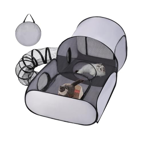 Oseczmut Freigehege für Katzen, sicheres Gehege für Katzen und Welpen, faltbar, interaktiv, Spielplatz für Kätzchen, Welpen und kleine Tiere, Reise im Freien Oseczmut Freigehege für Katzen, sicheres Gehege für Katzen und Welpen, faltbar, interaktiv, Spielplatz für Kätzchen, Welpen und kleine Tiere, Reise im Freien von Oseczmut