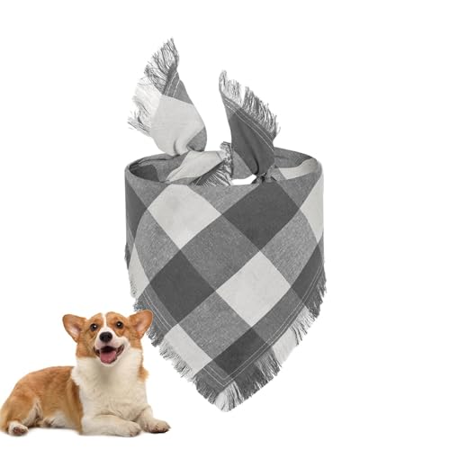 Oseczmut Halstuch für Hunde, kariert, dekorativer Schal für Hunde | Halstuch für Hunde, kariert, atmungsaktiv – weiches Zubehör für Haustiere, waschbare Bandanas für Haustiere von Oseczmut