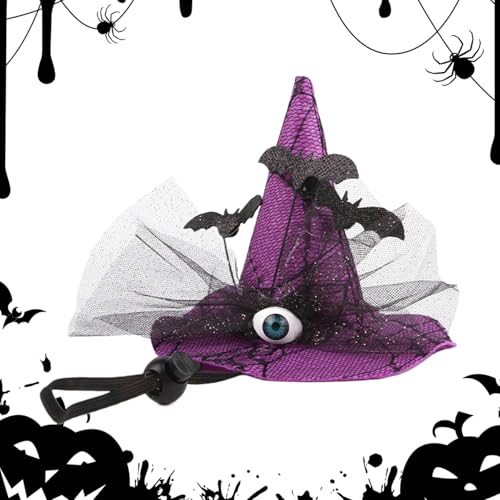 Oseczmut Katzen Halloween Kostüme | Hundeverkleidungen Für Halloween Fest | Hexenkopfschmuck Mit Augapfel Design Verstellbarer Gurt Für Kostümpartys Und Feierlichkeiten von Oseczmut