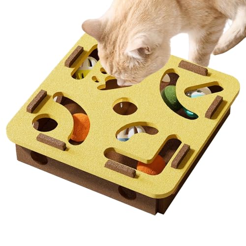 Oseczmut Katzenspielzeug, interaktives Katzenspielzeug – mit Tunnel Labyrinth mit Glöckchen für mentale Stimulation, Übung, interaktives Spiel für kleine Rassen von Oseczmut