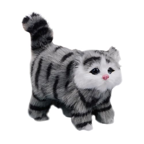 Oseczmut Plüschkatze, Plüsch-Katze, Schreibtischornament aus weichem Kätzchen – Plüschkatze, realistisches Spielzeug, weiches Kätzchen, beruhigendes Haustier, Spielzeug von Oseczmut