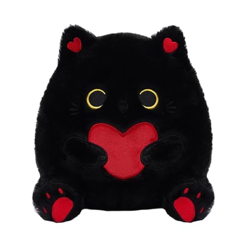Oseczmut Schwarze Katze, Plüsch, schwarze Katze | Gefülltes Plüschspielzeug, niedliche Tiere, 9,8 Zoll, weiche Tierkissen, Plüschtiere von Oseczmut
