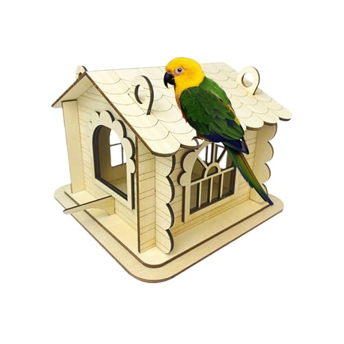 Oseczmut Vogelnestkasten Für Draußen | Sicheres Zaunkönig Häuschen Aus Holz | Natürliche Rustikale Vogelhäuser Für Garten Balkon Terrasse Und Park von Oseczmut