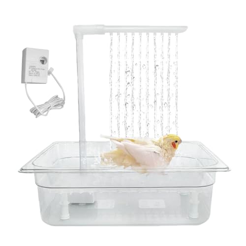 Vogeldusche Wellensittich, Käfig Automatische Vogelbadewanne Mit Mehreren Wasserhähnen, USB-Elektrobrunnenwanne Für Haustiere Kleine Mittelschwere Cockatiel-Sicht Auf Afrikanische Graue Conures von Oseczmut