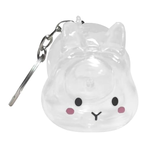 Oshhni Aufbewahrungsbox für Kaninchenhaare, Taschenanhänger, transparente Haustier-Gedenkgeschenke in Kaninchenform, süßer Schlüsselanhänger, Tierhaarhalter, Errötendes Kaninchen von Oshhni