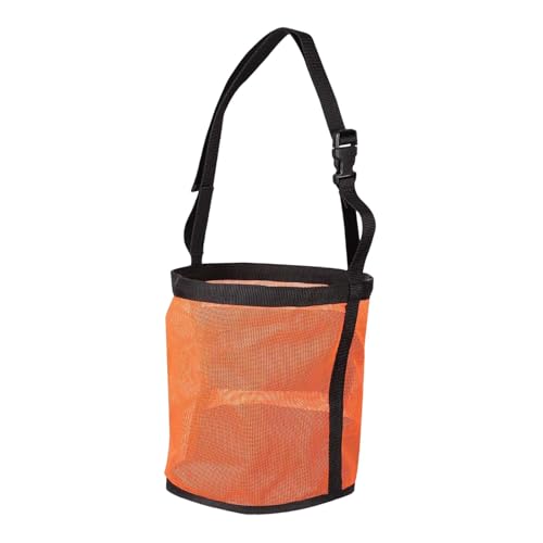 Oshhni Pferdespeisebag Heubeutel -Mesh -Vorräte, atmungsaktiv, Fester Boden, großer Heuhändler Getreide -Futtermittel für die langsame Fütterung Reites, Orange von Oshhni