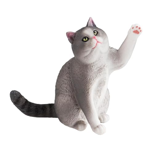 Oshhni Simulationskatzenmodellfigur, pädagogisches Spielzeug, Miniaturtierspielzeug, Partyzubehör, Desktop-Dekorationsspielzeug für Mädchen und Kinder, grau Oshhni Simulationskatzenmodellfigur, pädagogisches Spielzeug, Miniaturtierspielzeug, Partyzubehör, Desktop-Dekorationsspielzeug für Mädchen und Kinder, grau von Oshhni