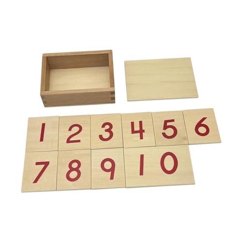 Oshhni Zahlenkarten aus Holz, kleine Zahlenkarten, Zahlenkarten, Mathe-Zahlenkarten für Babys und Kinder im Alter von 0–2 Jahren von Oshhni