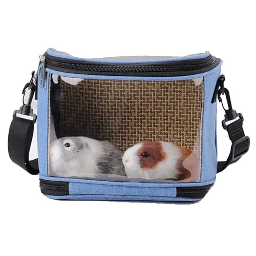 Osindii Vogel-Reisetasche, für kleine Tiere, Hamster, PVC, transparent, für Papageien, Reisekäfig, atmungsaktiv, mit Schultergurt (blau) von Osindii