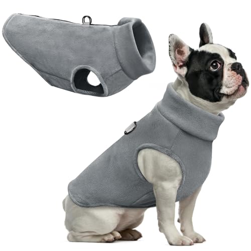 Oslueidy Hundemantel Fleece Hunde Jacken Hund warme Mäntel Winter Haustier Kleidung Hoodies Pullover Jumpsuit Hund Schnee Outfits Weste für kleine mittlere große Hunde XS-XXL (Grau, S) von Oslueidy
