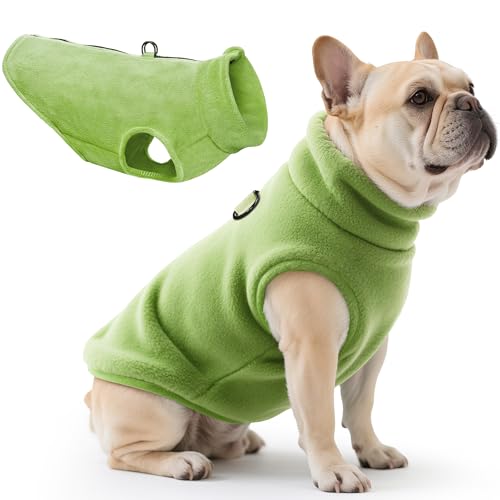 Oslueidy Hundemantel Fleece Hunde Jacken Hund warme Mäntel Winter Haustier Kleidung Hoodies Pullover Jumpsuit Hund Schnee Outfits Weste für kleine mittlere große Hunde XS-XXL (Grün, XL) von Oslueidy
