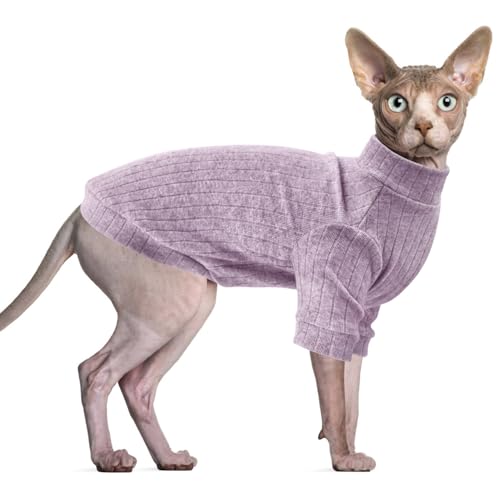 Oslueidy Sphynx Haarlose Katzen Weste Rollkragenpullover, Langärmlige Einteiler Katzenbekleidung Katzenbody, Kätzchen Katzen Pullover Shirts für Sphynx/Cornish Rex/Devon Rex/Peterbald Oslueidy Sphynx Haarlose Katzen Weste Rollkragenpullover, Langärmlige Einteiler Katzenbekleidung Katzenbody, Kätzchen Katzen Pullover Shirts für Sphynx/Cornish Rex/Devon Rex/Peterbald von Oslueidy